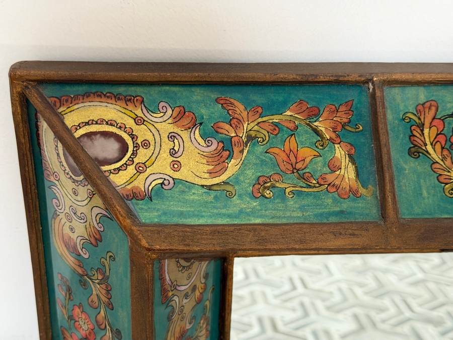 Just Added - Vintage Reverse Painted Glass Mirror 27.5 X 51 [Photo 4]