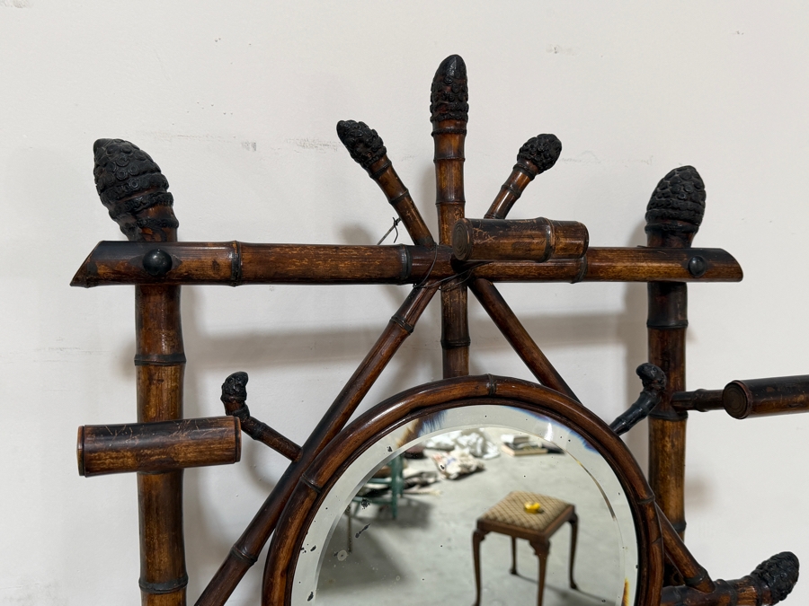 Just Added - Antique 19th Century Victorian Bamboo Hall Stand Tree With (3) Vintage Canes 25W X 79H [Photo 5]