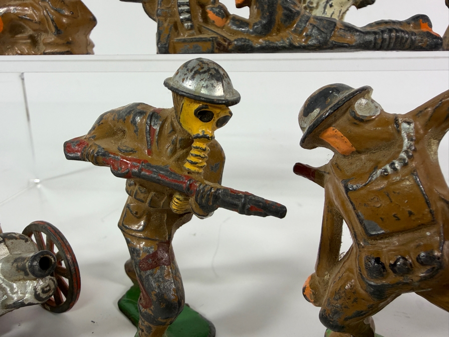 Just Added - Vintage World War I Metal Toy Soldiers Manufactured by Manoil and Barclay 1920s/30s with Several Gas Mask Soldiers 3'H [Photo 5]