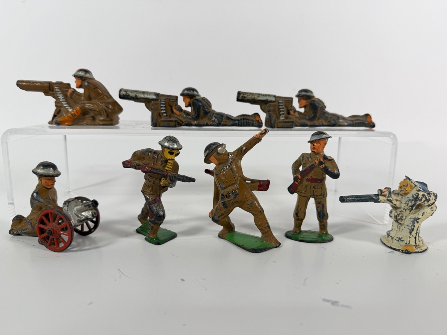 Just Added - Vintage World War I Metal Toy Soldiers Manufactured by Manoil and Barclay 1920s/30s with Several Gas Mask Soldiers 3'H [Photo 3]