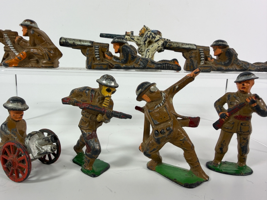 Just Added - Vintage World War I Metal Toy Soldiers Manufactured by Manoil and Barclay 1920s/30s with Several Gas Mask Soldiers 3'H [Photo 2]