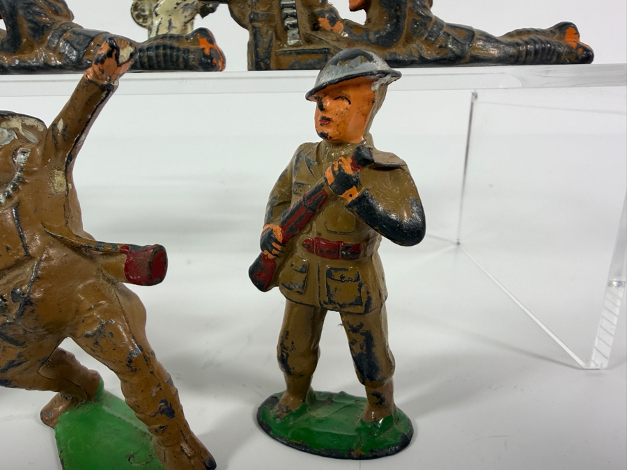 Just Added - Vintage World War I Metal Toy Soldiers Manufactured by Manoil and Barclay 1920s/30s with Several Gas Mask Soldiers 3'H [Photo 7]