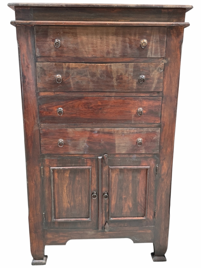 Just Added - Hand Carved Hardwood 4-Drawer Dresser Cabinet With Double Cabinet Door 36'W X 17'D X 60'H