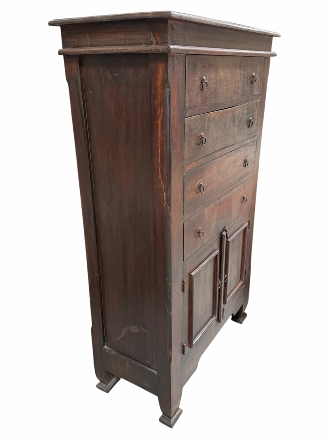 Just Added - Hand Carved Hardwood 4-Drawer Dresser Cabinet With Double Cabinet Door 36'W X 17'D X 60'H [Photo 12]