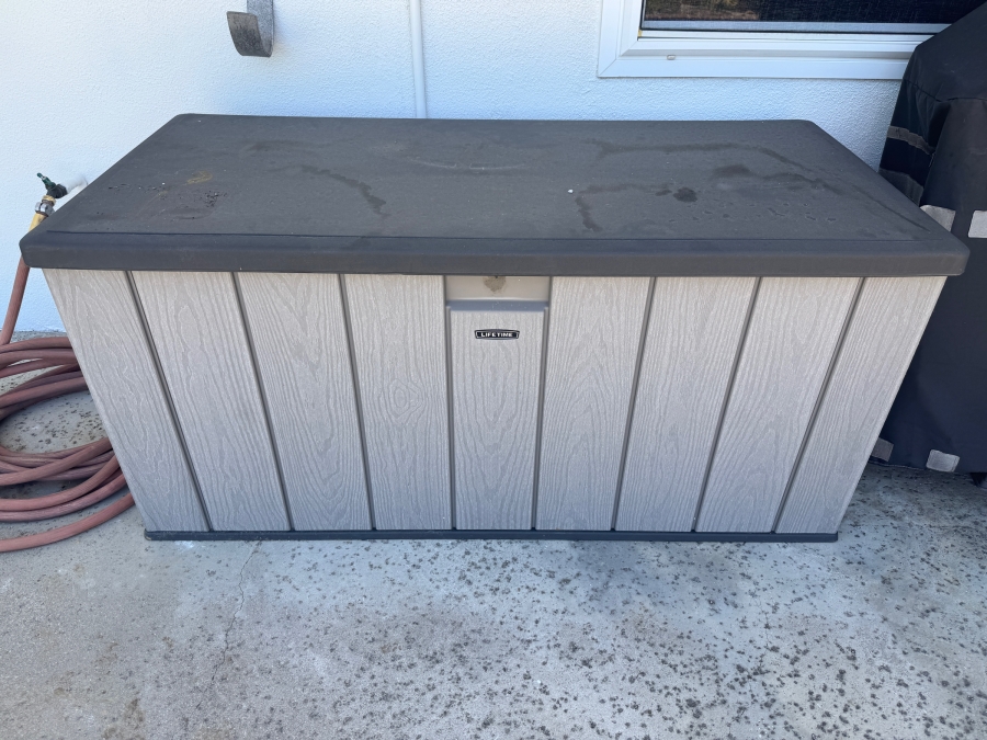 Just Added - Lifetime 150 Gallon Heavy Duty Outdoor Resin Storage Deck Box 60'W X 28'D X 28'H