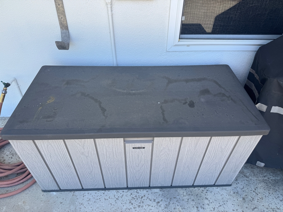 Just Added - Lifetime 150 Gallon Heavy Duty Outdoor Resin Storage Deck Box 60'W X 28'D X 28'H [Photo 2]