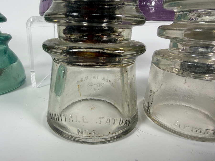 Just Added - Collection of (8) Vintage Glass Insulators [Photo 5]