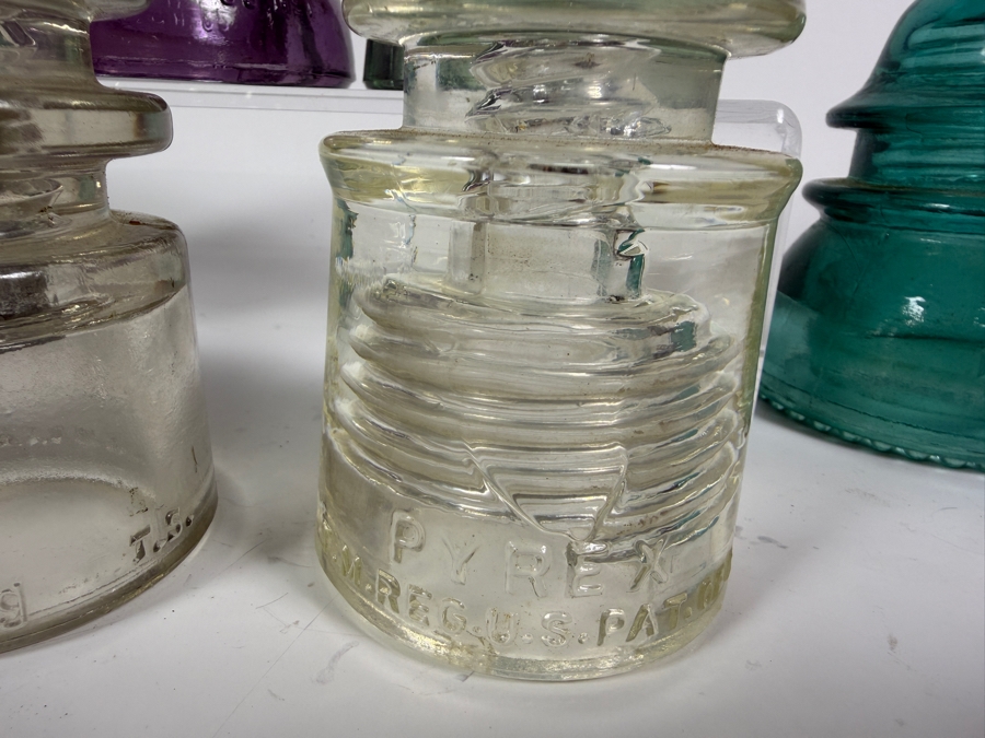 Just Added - Collection of (8) Vintage Glass Insulators [Photo 3]