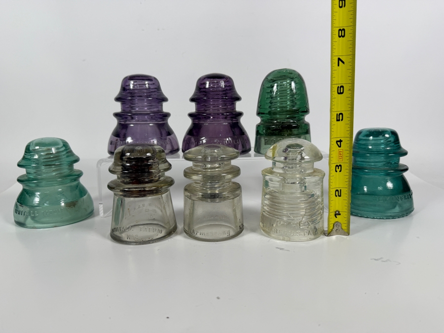 Just Added - Collection of (8) Vintage Glass Insulators [Photo 10]