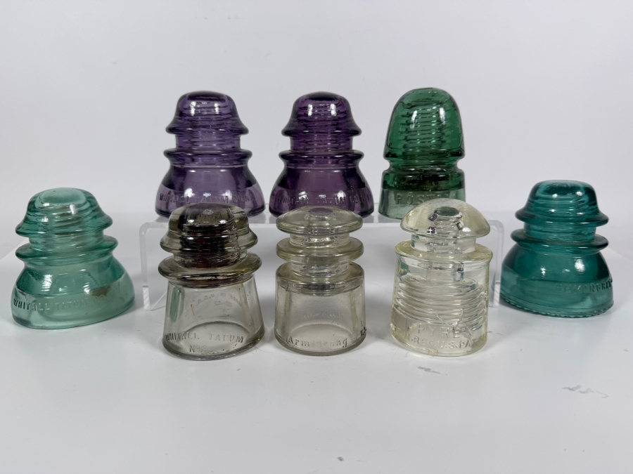 Just Added - Collection of (8) Vintage Glass Insulators [Photo 2]