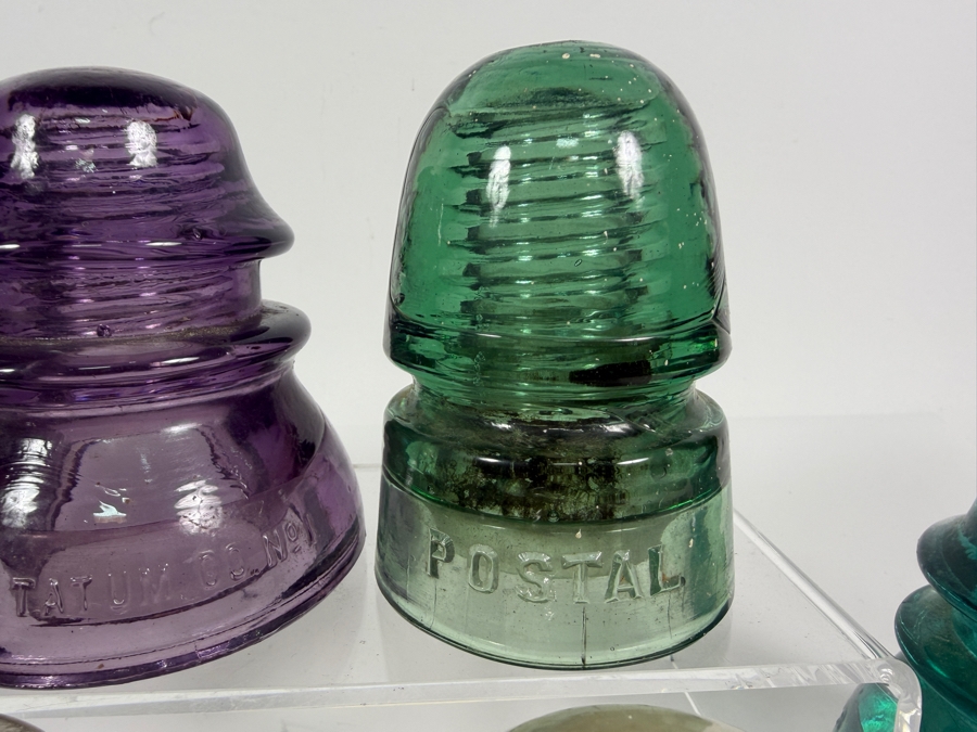 Just Added - Collection of (8) Vintage Glass Insulators [Photo 8]