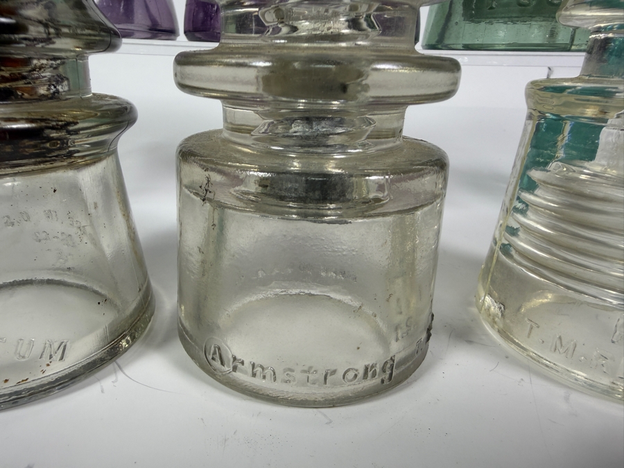 Just Added - Collection of (8) Vintage Glass Insulators [Photo 4]