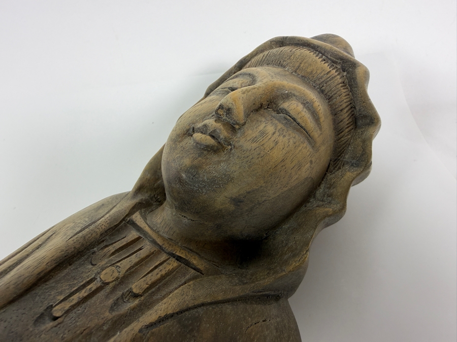 Just Added - Vintage Hand-carved Wooden Statue of Guanyin the Buddhist Bodhisattva of Compassion 26.5H [Photo 8]