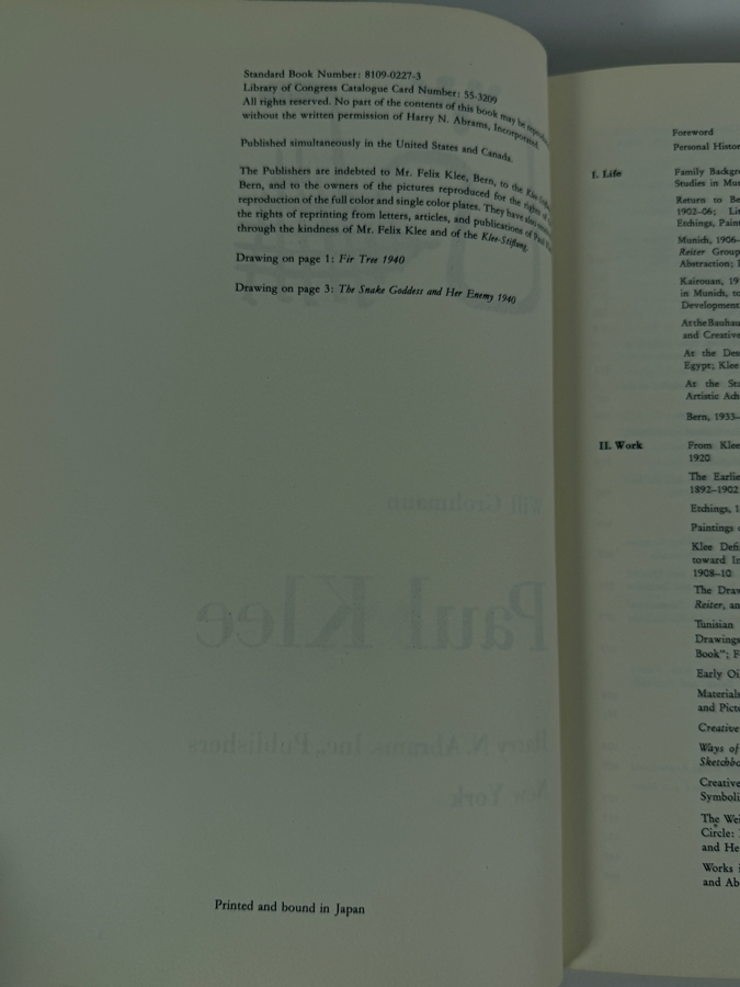 Just Added - Classic Large Coffee Table Hardcover First American Edition Book of Paul Klee by Will Grohmann Published by Abrams in the 1950s [Photo 3]