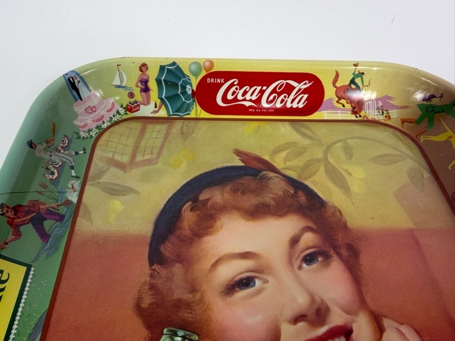  Just Added - 1953 Coca-Cola 'Menu Girl' Metal Serving Tray 10.5 x 13 [Photo 3]