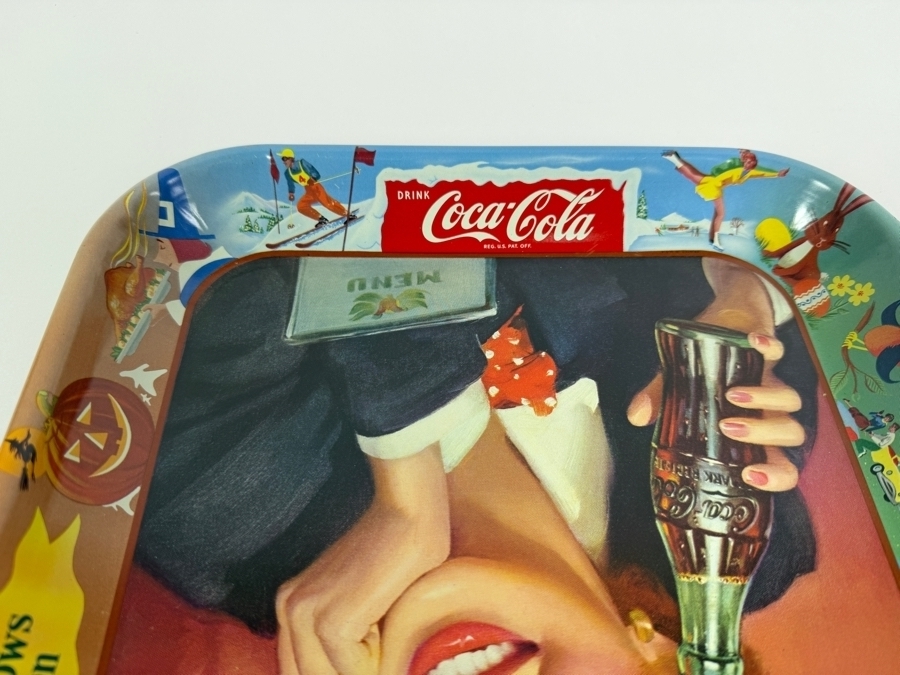  Just Added - 1953 Coca-Cola 'Menu Girl' Metal Serving Tray 10.5 x 13 [Photo 5]