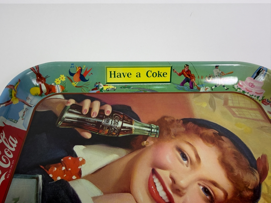  Just Added - 1953 Coca-Cola 'Menu Girl' Metal Serving Tray 10.5 x 13 [Photo 6]