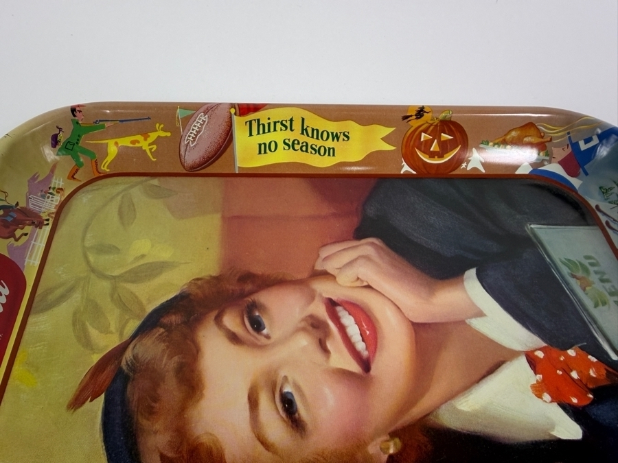  Just Added - 1953 Coca-Cola 'Menu Girl' Metal Serving Tray 10.5 x 13 [Photo 4]
