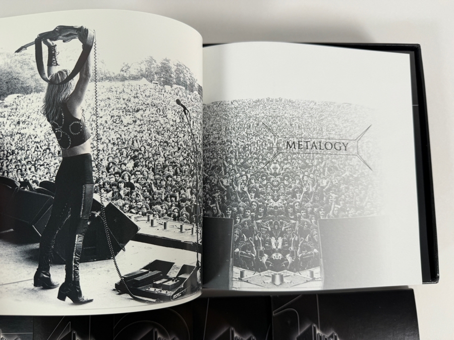 Judas Priest 'Metalogy' Limited Edition 5-Disc Box Set (4 CDs, 1 DVD, And 64-Page Retrospective Booklet) Featuring Black Faux-Leather Outer Slipcase Decorated With Triple-Row Pyramid Metal Stud Bound Edging [Photo 4]