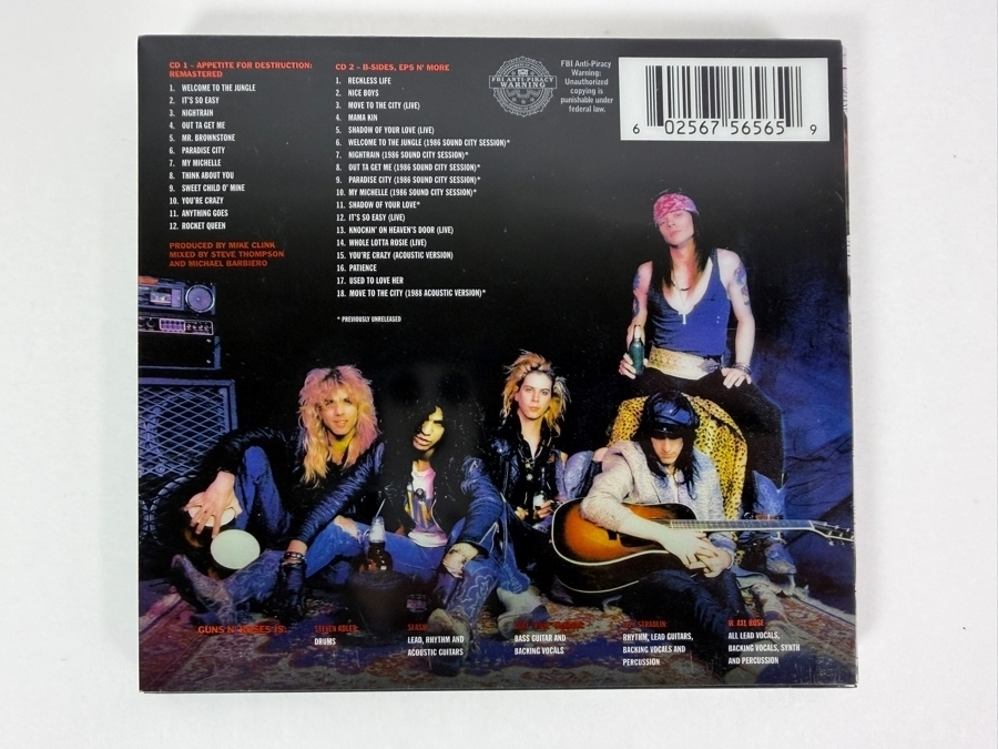 Guns N' Roses 'Appetite for Destruction' Deluxe Edition Remastered 2-CD Set Featuring Foil-Art Picture Slipcase And Comprehensive Collector's Booklet [Photo 3]