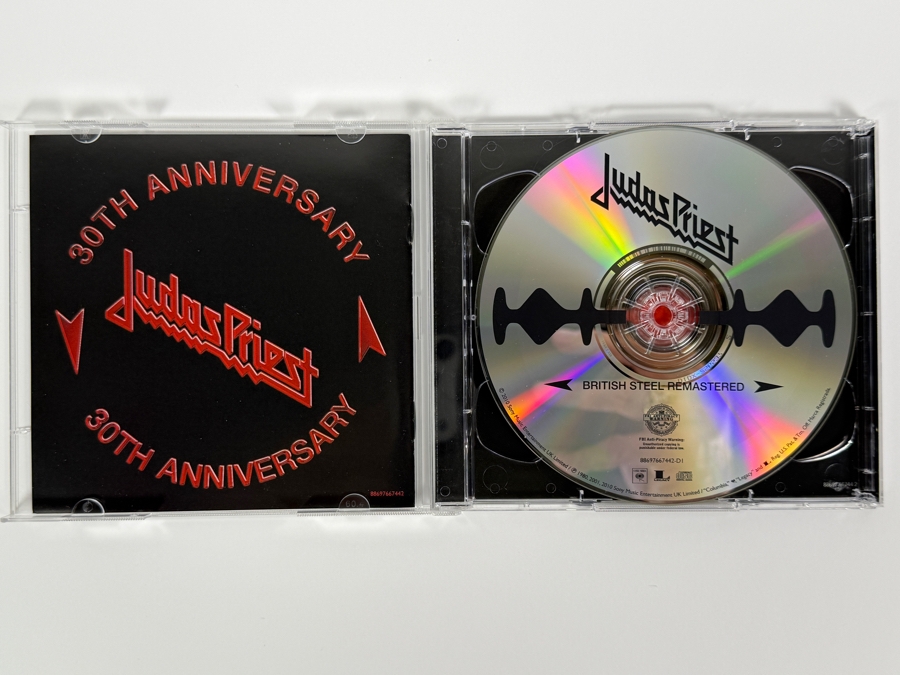 Judas Priest 'British Steel' Remastered Studio Album Compact Disc Featuring Iconic Razor Blade Cover Art In A Standard Protective Clear Jewel Case [Photo 3]