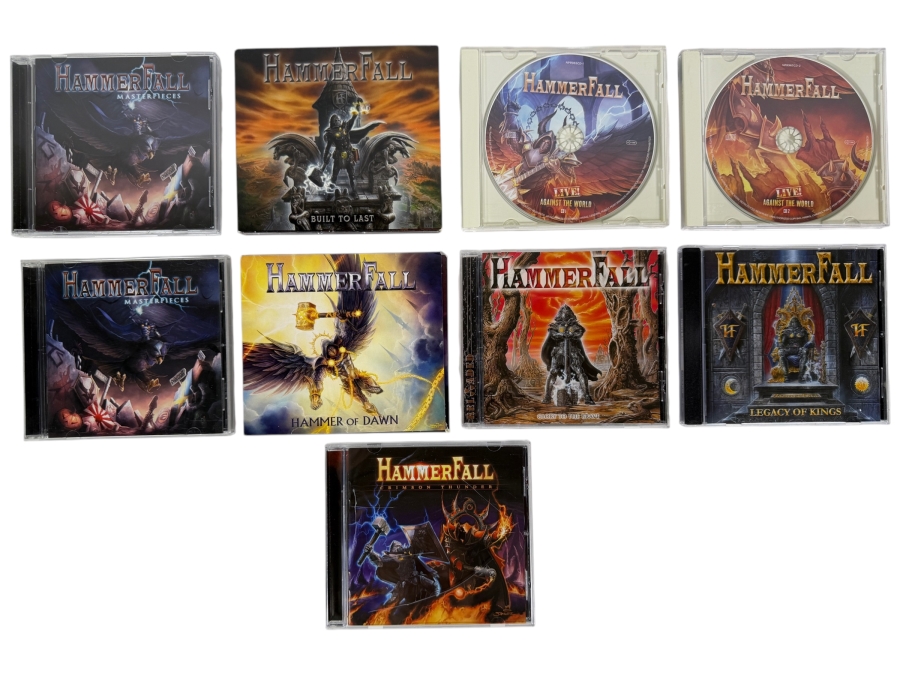 HammerFall Power Metal 9-Disc Compact Disc Album Collection Featuring Definitive Early Era Masterpieces, Modern Studio Releases, Covers Compilation, And Multi-Disc Live Albums