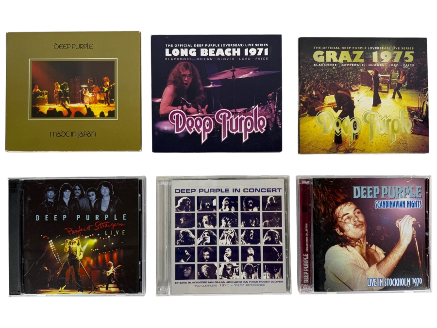 Deep Purple Definitive 9-Disc Live Concert Album Compact Disc Collection Featuring Multi-CD Landmark Releases, Rare 'Overseas Live Series' Pressings, and Remastered Editions