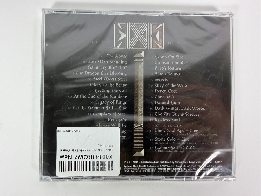 Sealed HammerFall 'Steel Meets Steel - Ten Years of Glory' Authentic 2-CD Compilation Greatest Hits Album Featuring Exclusive Studio Tracks And Archival Live Bonus Material [Photo 4]