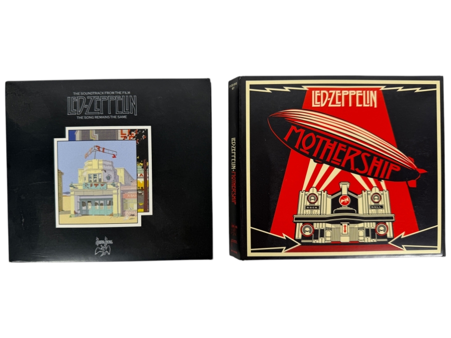 Pair of Led Zeppelin Deluxe 5-Disc Box Sets Featuring The 'Mothership' 2-CD/1-DVD Expanded Compilation and 'The Song Remains the Same' 2-CD Remastered Film Soundtrack