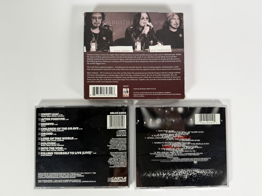 Black Sabbath Compact Disc Collection Lot Featuring 'The Lowdown' 2-CD Biography/Interview Box Set, 'Master of Reality' Expanded Remaster, And 'Reunion' Deluxe 2-CD Live Album [Photo 2]