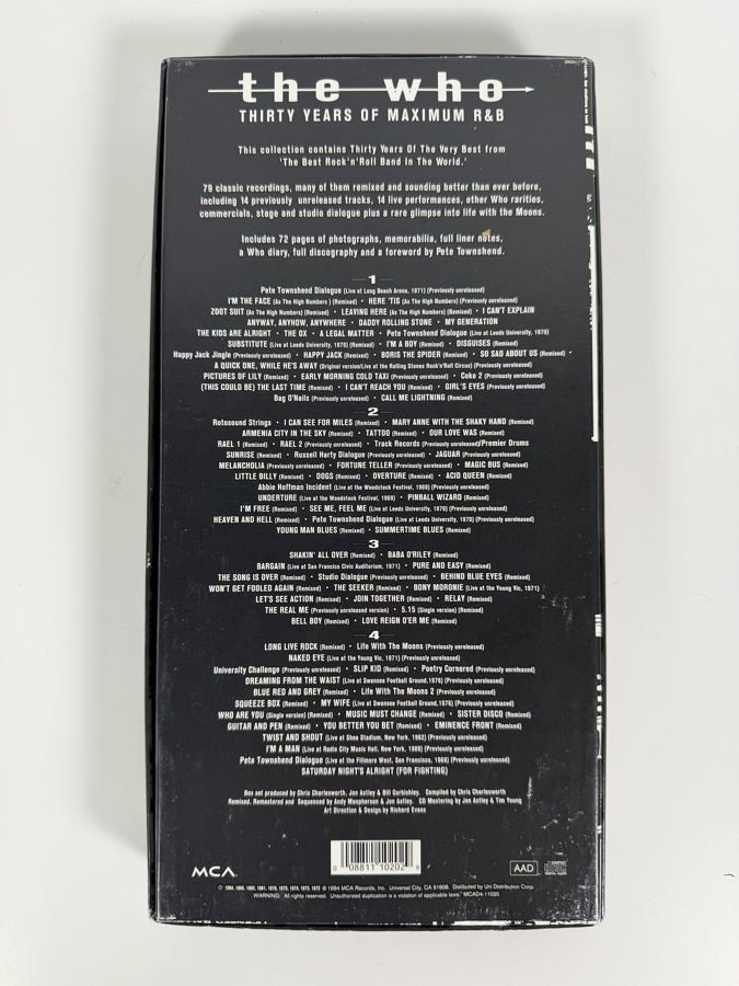 The Who Thirty Years Of Maximum R&B Four CD Box Set [Photo 4]