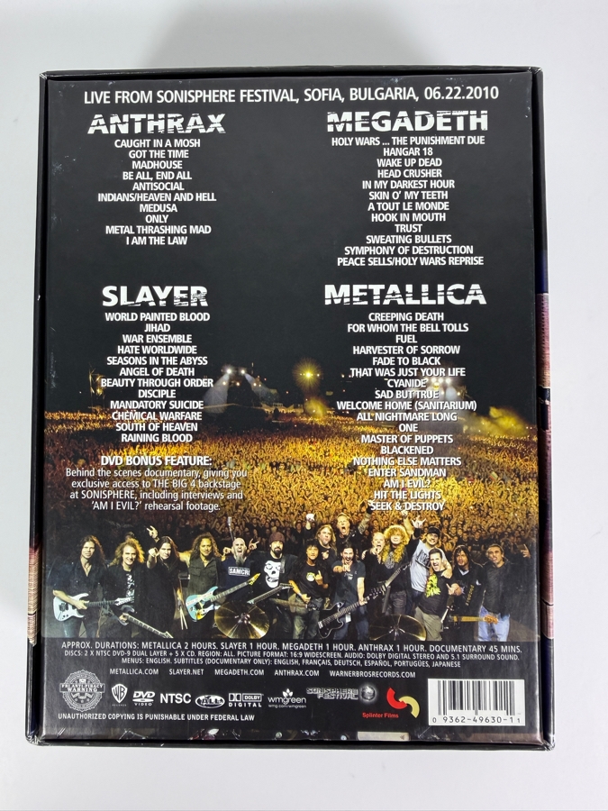 Metallica Slayer Megadeth Anthrax The Big 4 Live From Sofia Bulgaria Deluxe Box Set [Photo 6]