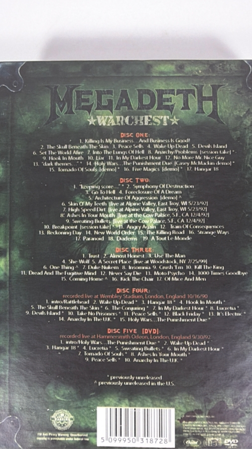 Megadeth Warchest Career Retrospective Four CD One DVD Box Set [Photo 8]