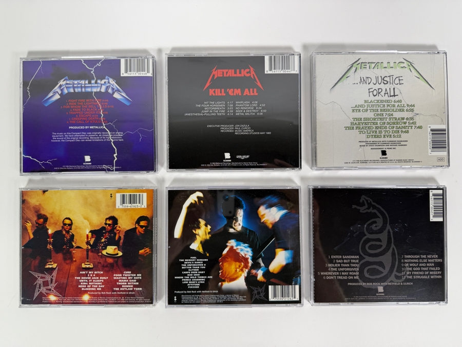 Metallica Studio Albums Jewel Case Compact Disc Collection Six Album Lot [Photo 6]