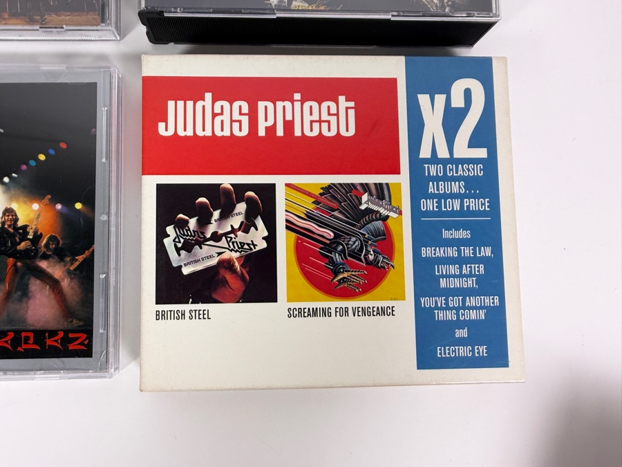 Judas Priest Heavy Metal Studio Live Compilation And Double Album Box Set Compact Disc Lot [Photo 2]
