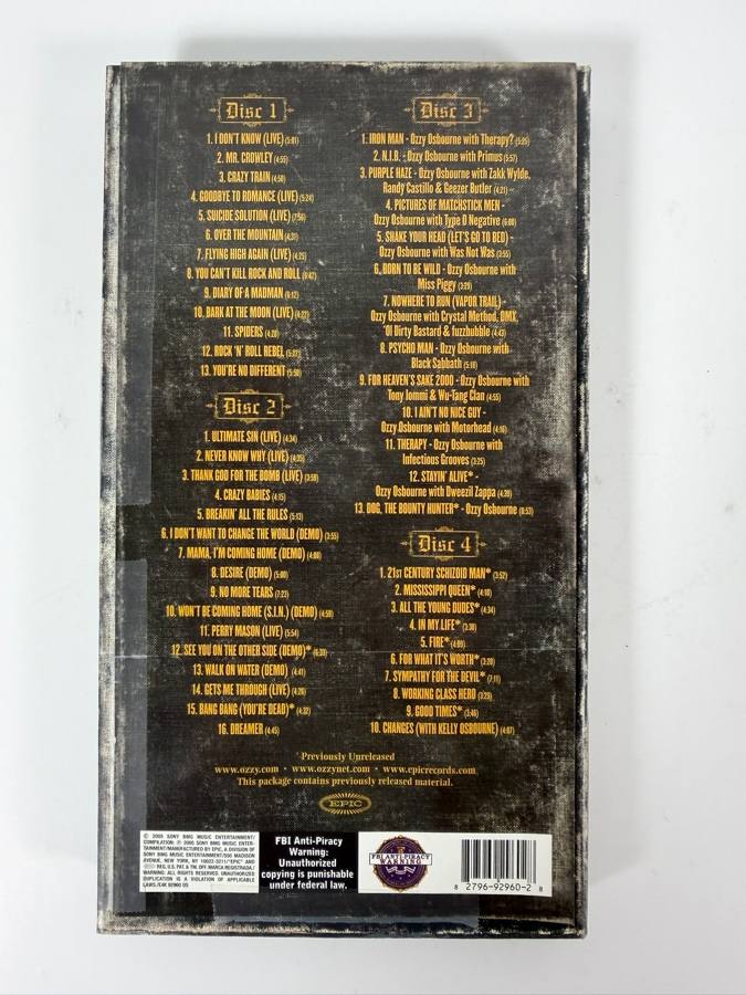 Ozzy Osbourne Prince Of Darkness Four Compact Disc Deluxe Box Set [Photo 2]