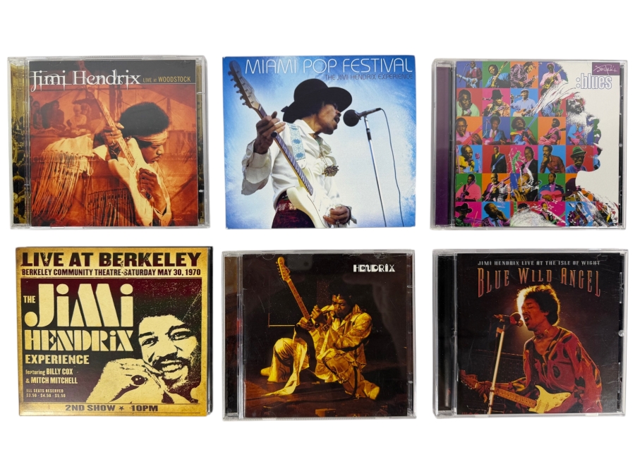 Jimi Hendrix Classic Live Concert Recordings And Blues Compilation Compact Disc Six Album Lot