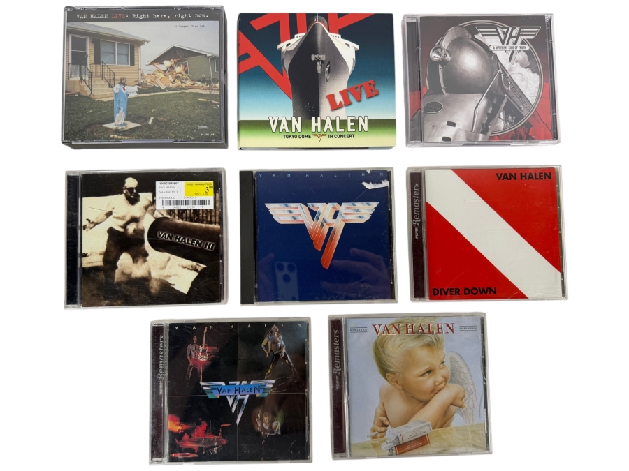 Van Halen Hard Rock Studio Albums And Live Concert Performance Compact Disc Eight Album Lot