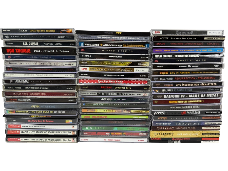 Massive Heavy Metal Hard Rock Thrash And Glam Compact Disc Lot Collection Forty Seven Album Lot