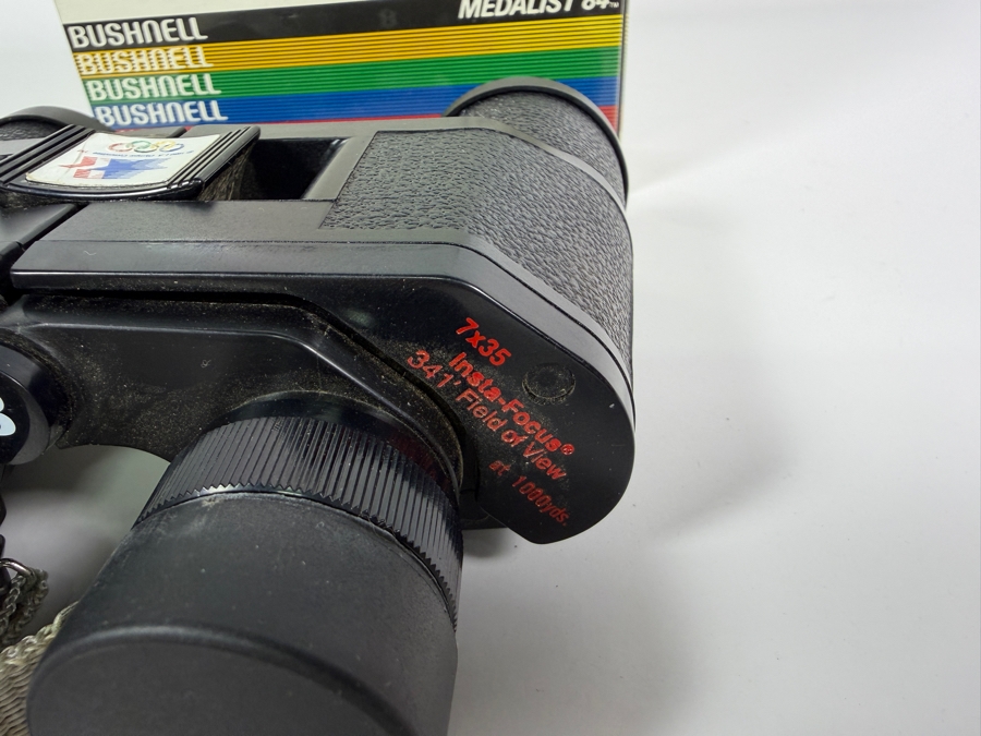 Vintage Bushnell Medalist 84 7x35 Insta Focus Binoculars 1984 Los Angeles Olympic Games Official Licensed Souvenir Memorabilia With Original Box - fix whiteout image [Photo 4]
