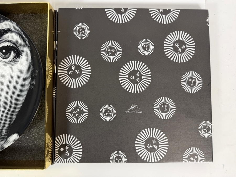 Authentic Fornasetti 'Tema e Variazioni' (Theme and Variations) Porcelain Wall Plate No. 334 – 'Silenzio' (Silence) 10.5'W Retails $185 [Photo 2]