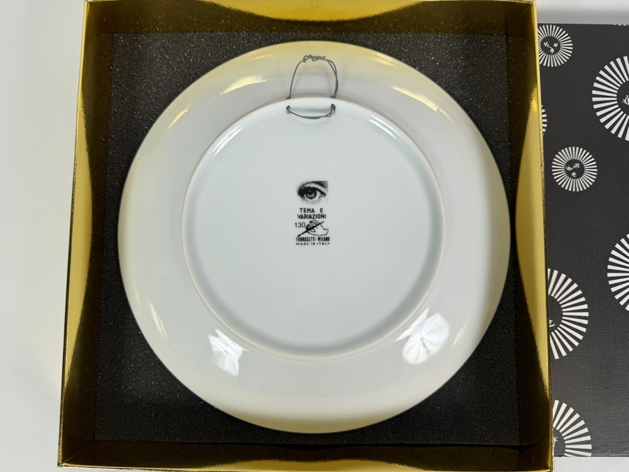 Authentic Fornasetti 'Tema e Variazioni' (Theme and Variations) Porcelain Wall Plate No. 130 – 'Wink' 10.5'W Retails $185 [Photo 5]