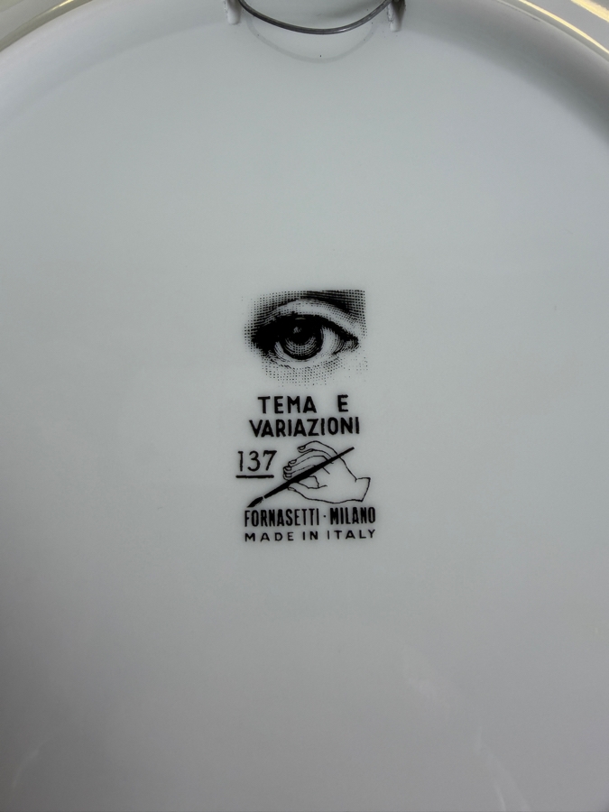 Authentic Fornasetti 'Tema e Variazioni' (Theme and Variations) Porcelain Wall Plate No. 137 – 'Pansy Flower' 10.5'W Retails $185 [Photo 5]