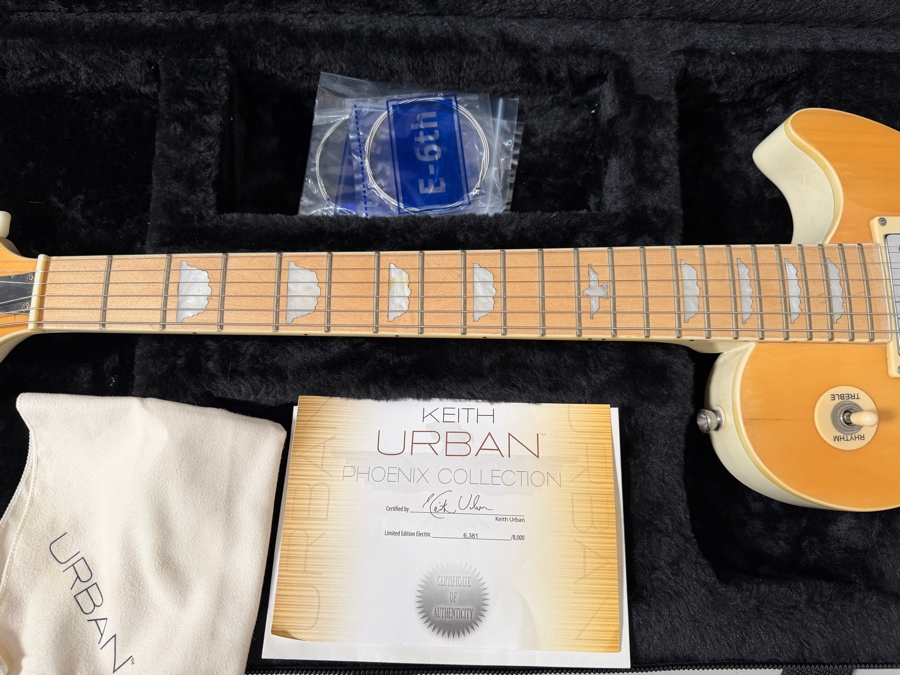 Authentic Keith Urban 'Phoenix Collection' Limited Edition Solid Body Electric Guitar Package in Vintage Natural Ivory [Photo 4]