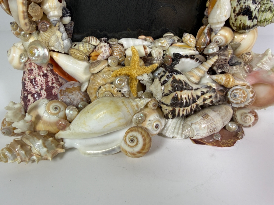 Vintage Artisan Handcrafted Seashell Encrusted Mosaic Tabletop Photo Frame 10'W X 8.5'H [Photo 2]