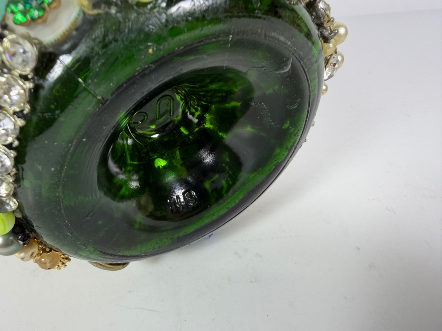 Vintage Mid-Century American Folk Art Costume Jewelry and Watch Fragment Jug Decanter 9'H [Photo 12]