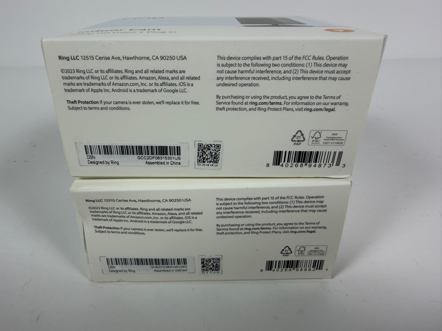 2-Pack Lot of Brand-New, Sealed Ring Indoor Cam (2nd Generation) 1080p HD Video Smart Security Plug-In Cameras [Photo 3]
