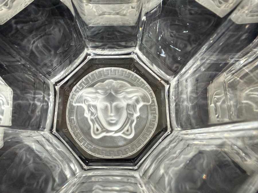 Authentic Versace by Rosenthal 'Medusa Lumière' Collection Crystal Double Old Fashioned Whiskey Tumblers 3.5'H Retails $885 [Photo 5]