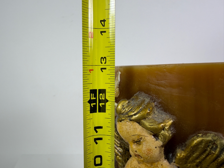 Vintage MAC Sculpture of California Hand-Carved Cherub Angel Baroque Pillar Candle 13'H [Photo 8]