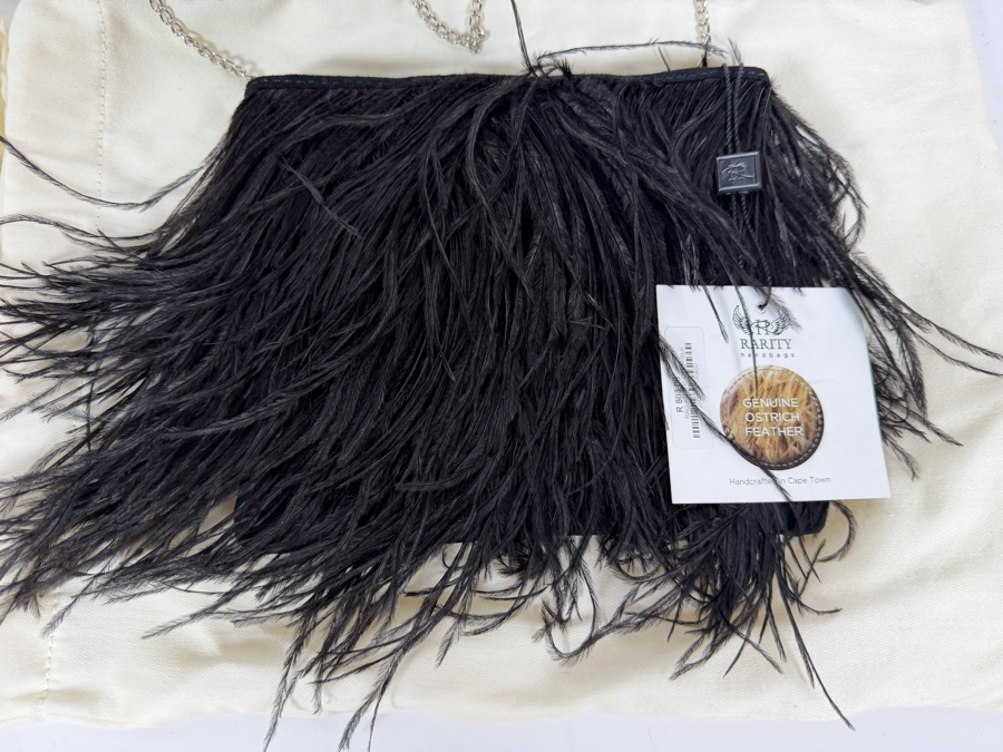 Rarity Handbags Genuine Ostrich Feather Crossbody Clutch Evening Bags [Photo 2]